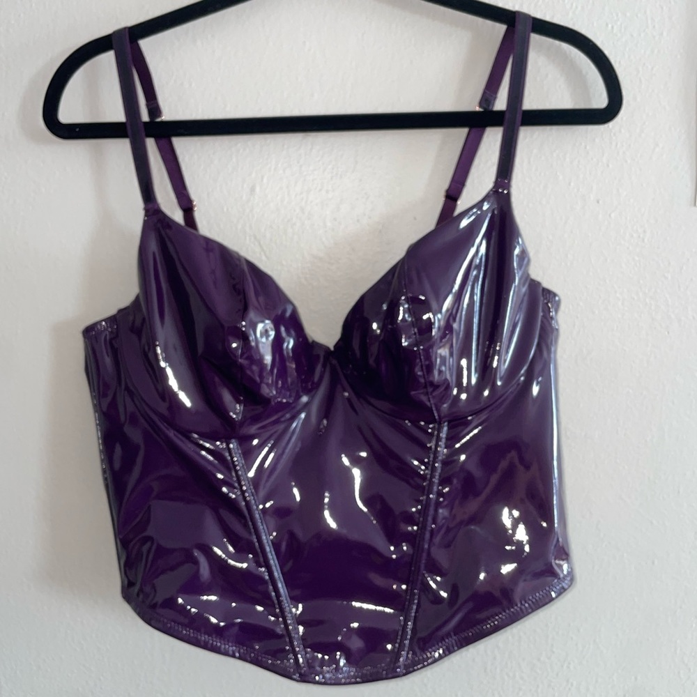 TAGS ON - BRAND NEW! SavageXFenty Rihanna Brand Purple vinyl corset top